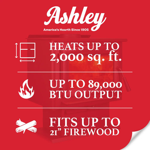 Ashley Hearth AW2020E-P EPA Certified 2,000 sq. ft. Wood Stove New